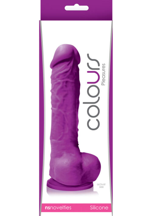 Colours Pleasures Silicone Dildo 5in - Purple