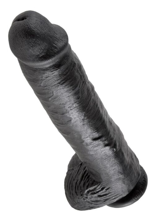 King Cock Dildo with Balls 11in - Black