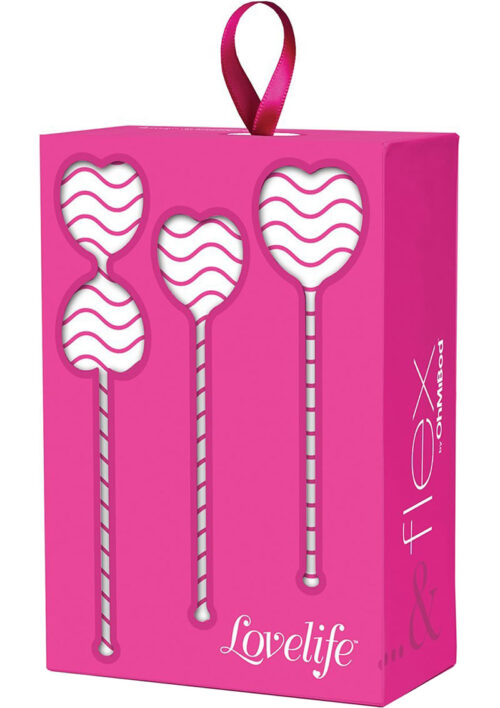 Lovelife Flex Kegel Weights Set Silicone Pink 3 Each Per Set