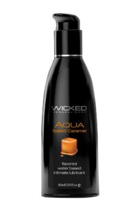 Wicked Aqua Water Based Flavored Lubricant Salted Caramel 2oz