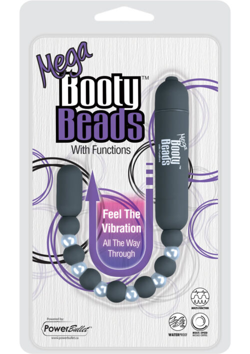 Mega Booty Beads Vibrating Anal Beads - Grey