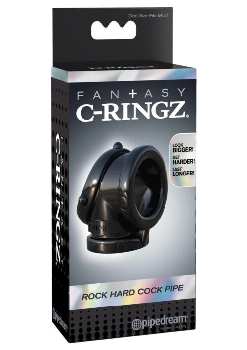 Fantasy C-Ringz Rock Hard Cock Pipe Cock Ring - Black