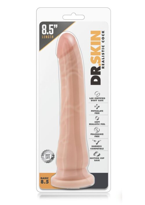 Dr. Skin Realistic Cock Basic 8.5 Dildo 8.5in - Vanilla