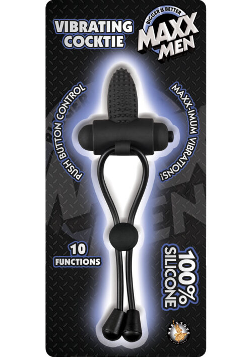 Maxx Men Vibrating Silicone Cocktie Cock Ring - Black