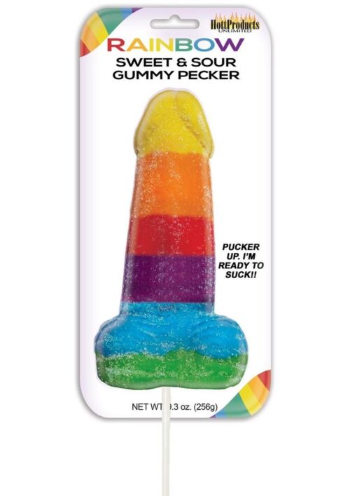 Rainbow Sweet and Sour Jumbo Gummy Pecker