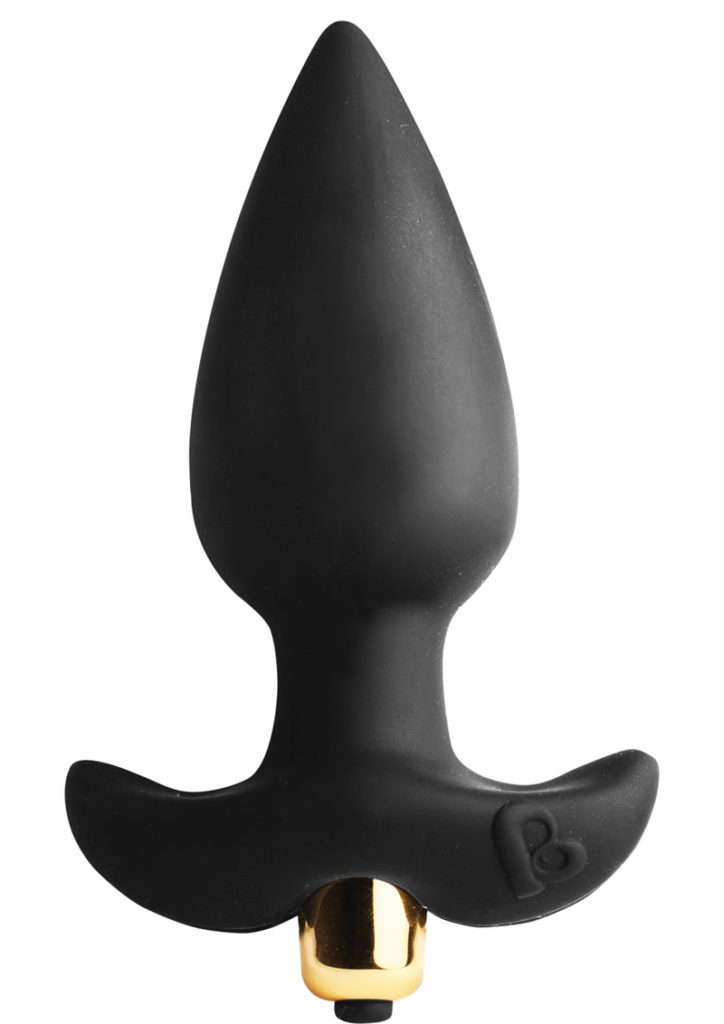 Butt Throb Vibrating Silicone Butt Plug - Black