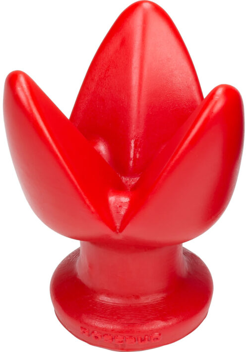 Oxballs Rosebud-1 Silicone Butt Plug with 3 Flanges - Red