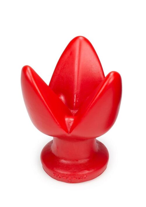 Oxballs Rosebud-1 Silicone Butt Plug with 3 Flanges - Red