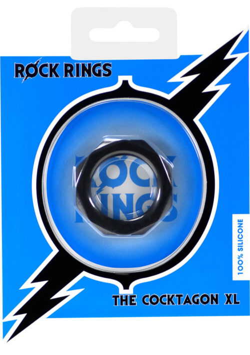 Rock Rings Cocktagon Xl Silicone Cock Ring Black