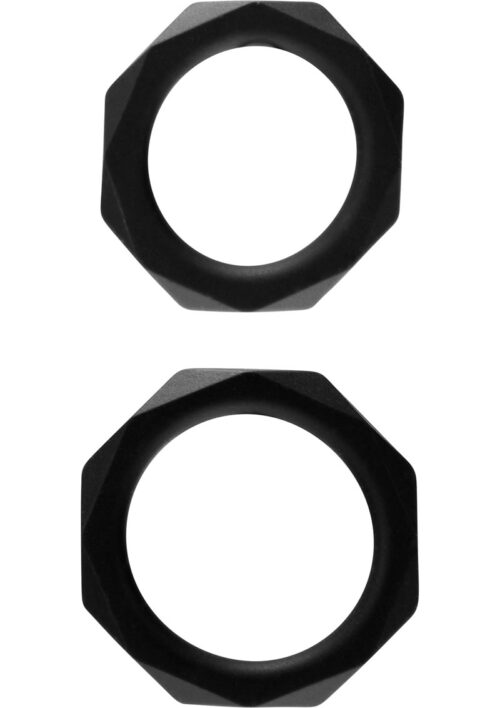 Rock Rings The Cocktagon Silicone Rings Black