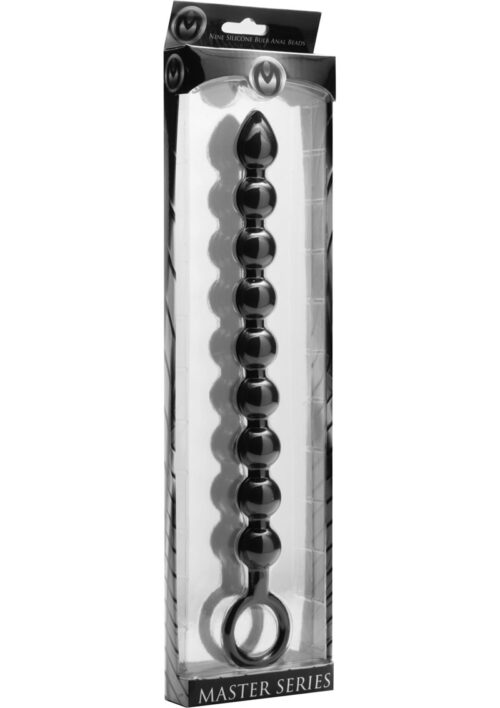 Master Series Pathicus Nine Bulb Silicone Anal Wand - Black