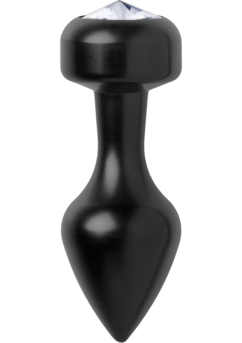 Master Series Spade Petite Jewel Aluminum Anal Plug  - Black