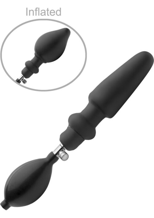 Master Series Expander Inflatable Anal Plug with Removable Pump - Black