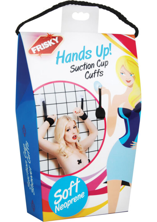 Frisky Hands Up! Suction Cup Cuffs - Black