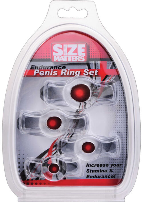 Size Matters Endurance Clear 4 Ring Penis Set