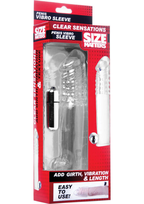 Size Matters Clear Sensations Penis Extender Vibro Sleeve with Bullet
