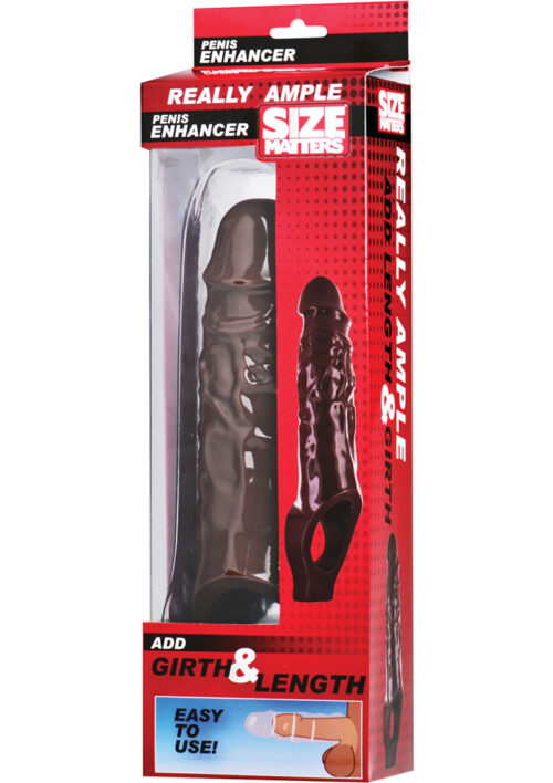 Size Matters Really Ample Penis Enhancer Sheath- Brown