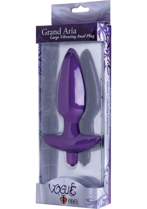 Vogue Aria Vibrating Silicone Anal Plug - Large - Purple