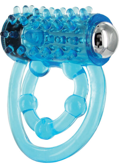 Trinity Vibes Penis Ring - Vibe Removable - Blue