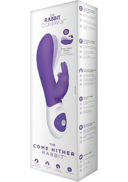 The Come Hither Rabbit Rechargeable Silicone G-Spot Vibrator - Purple