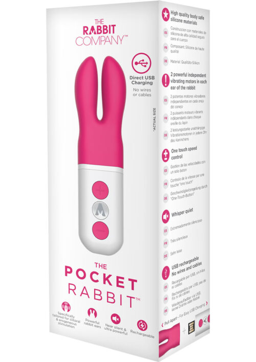 The Pocket Rabbit Rechargeable Silicone Vibrator - Pink