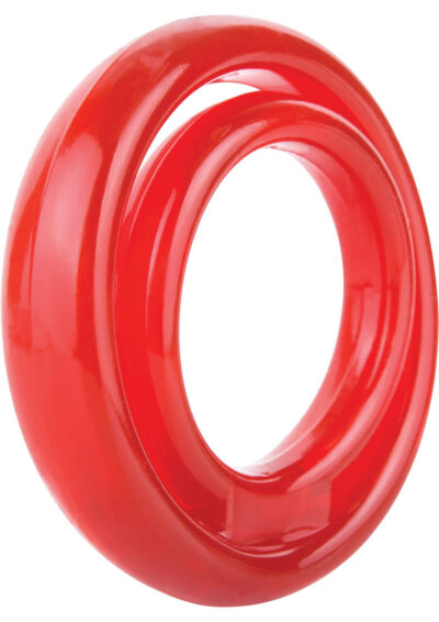 RingO 2 Cock Ring with Ball Sling Waterproof - Red (12 each per box)