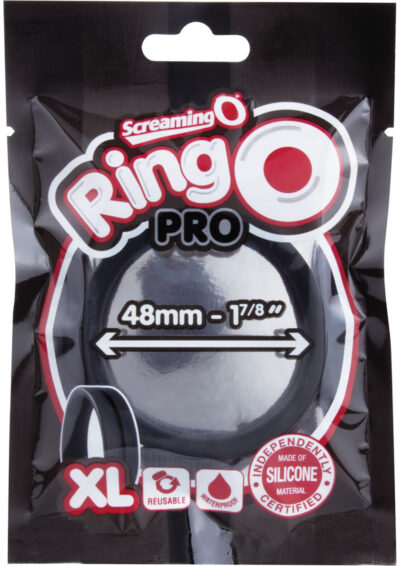 RingO Pro Xtra-Large Silicone Cock Rings Waterproof - Black (12 each per box)