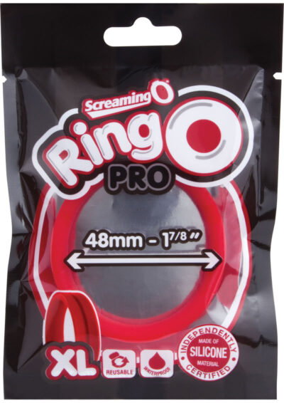 RingO Pro Xtra-Large Silicone Cock Rings Waterproof - Red (12 each per box)