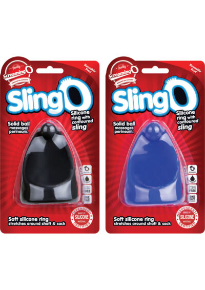 Sling O Silicone Ring with Contoured Sling Cock Rings Waterproof - Assorted Colors (6 each per box)
