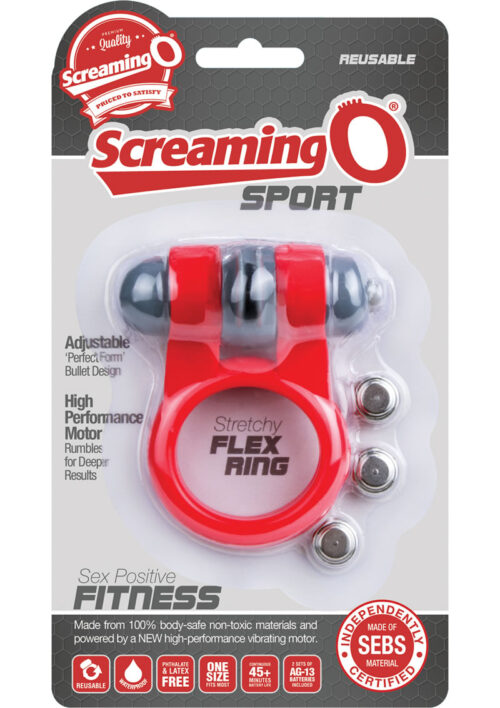 Sport Vibrating Cockring Waterproof Red 6 Each Per Box