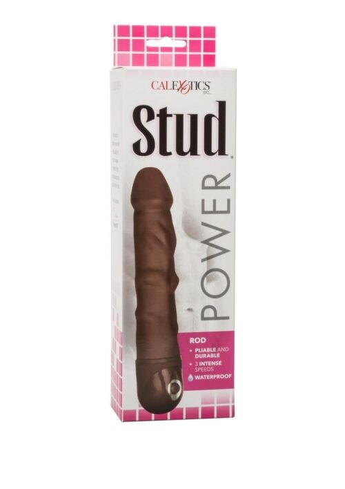 Power Stud Rod Vibrating Dildo - Chocolate