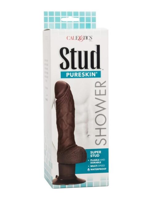 Shower Stud Super Stud Vibrating Dildo - Chocolate