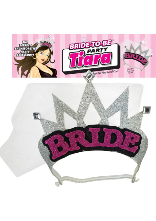 Bride To Be Party Tiara - Silver/Pink