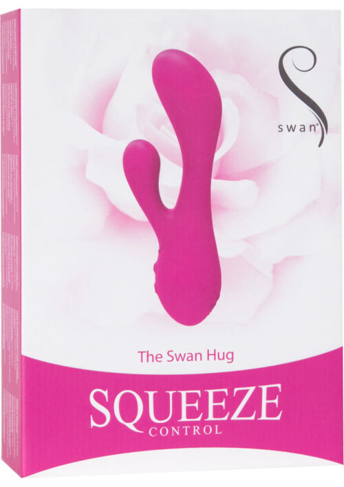 The Swan Hug Squeeze Control Silicone Rechargeable Vibrator - Pink