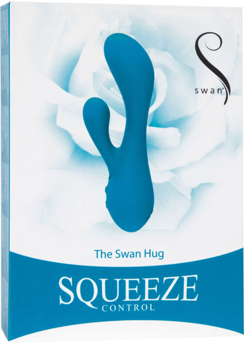 The Swan Hug Squeeze Control Silicone Rechargeable Vibrator - Teal