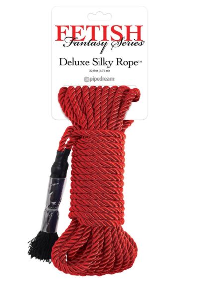 Fetish Fantasy Series Deluxe Silky Rope 32ft - Red