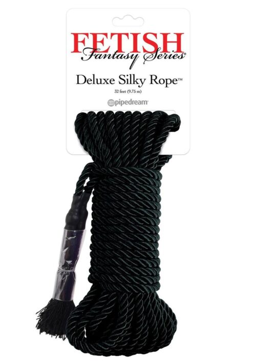 Fetish Fantasy Series Deluxe Silky Rope 32ft - Black