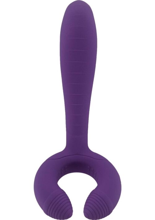 Rianne S Duo Rechargeable Silicone Couples Vibrator Waterproof Purple