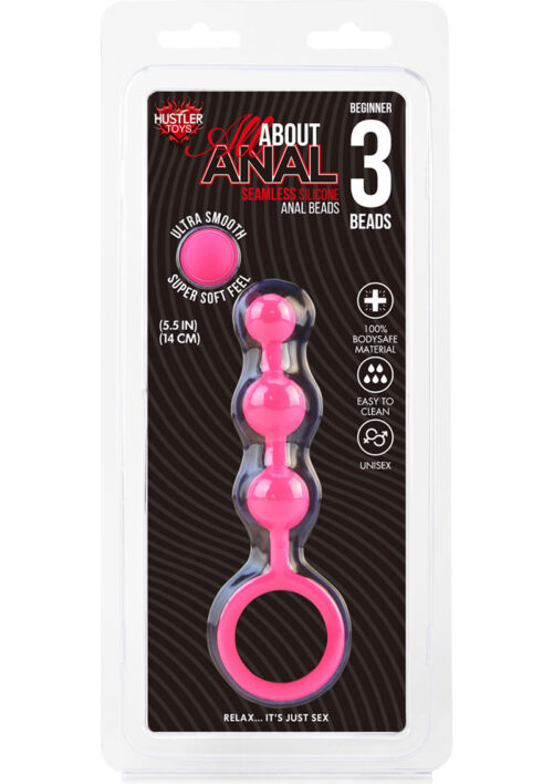 Hustler Silicone Anal Beads 3 Balls 5.5in - Pink