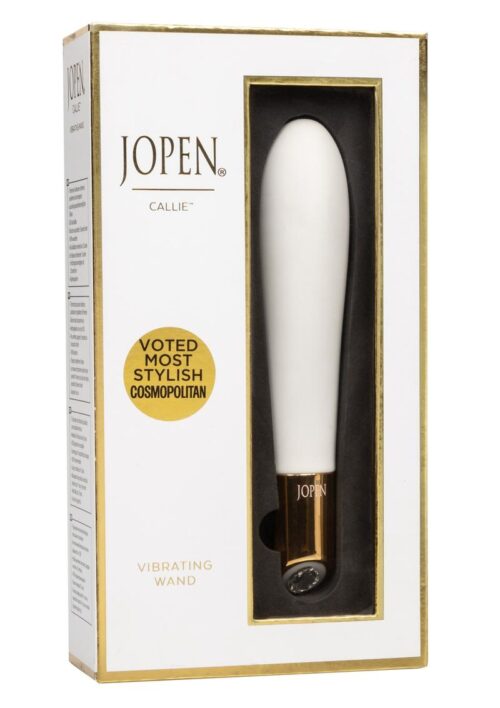 Jopen Callie Vibrating Wand Rechargeable Silicone Wand Massager- White