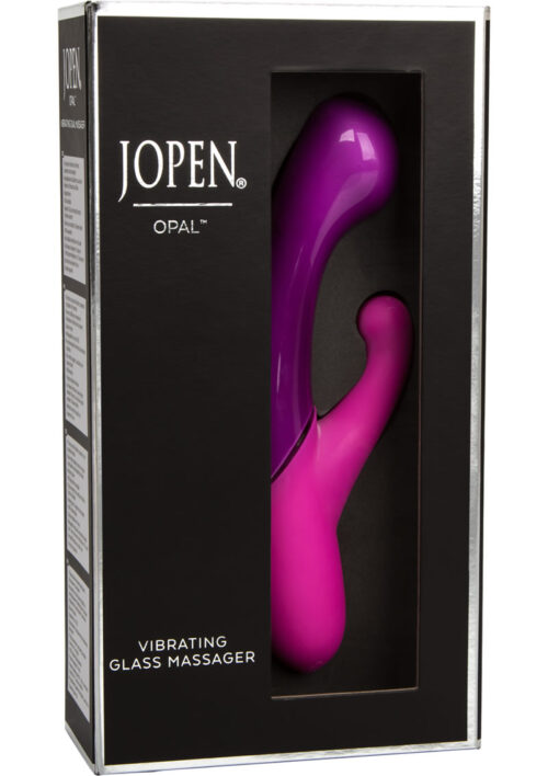 Jopen Opal Rechargeable Silicone Dual Vibrating G-Spot Glass Wand Massager - Purple