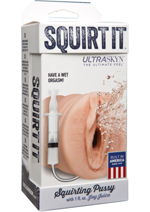Squirt It Ultraskyn Squirting Masturbator with 1oz Joy Juice - Pussy - Vanilla