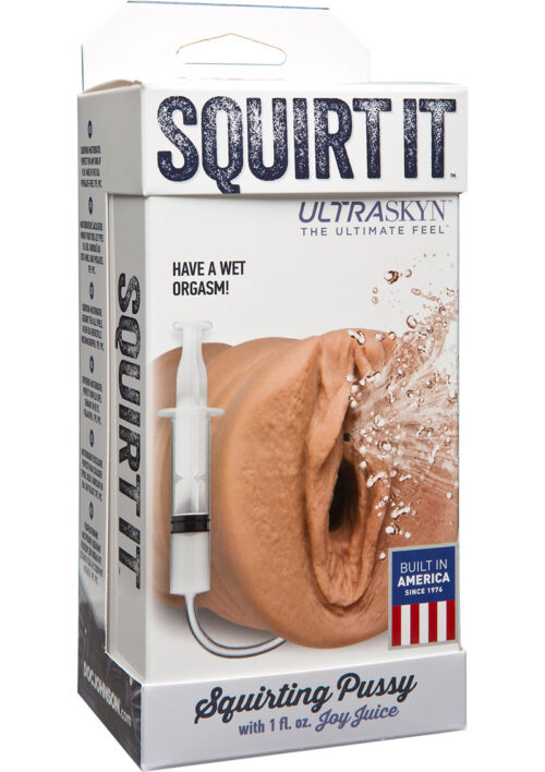 Squirt It Ultraskyn Squirting Masturbator with 1oz Joy Juice - Pussy - Caramel