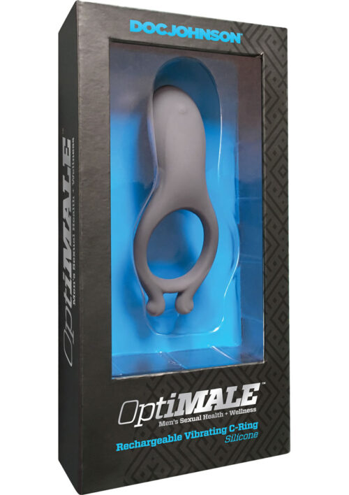 OptiMALE Rechargeable Silicone Vibrating C-Ring - Slate