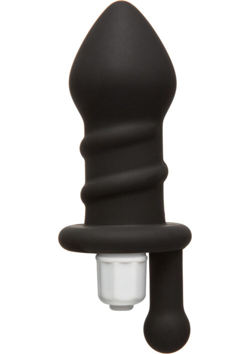 Mood Juicy Swirled Silicone Plug Waterproof Black 4.9 Inch