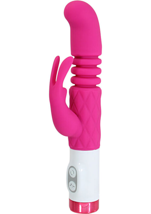 Luxe G Rabbit Plush Stroker Silicone Rabbit Vibrator - Pink