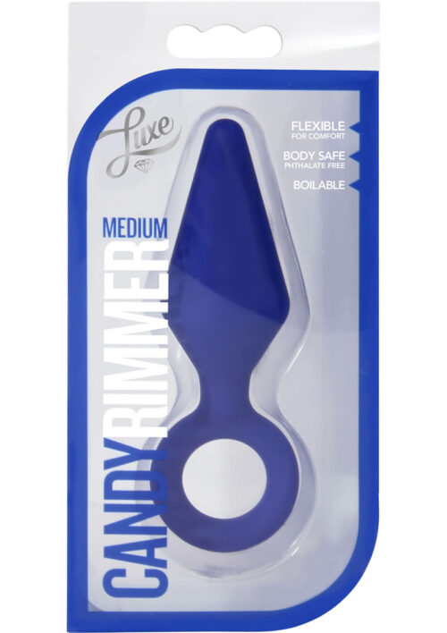 Luxe Candy Rimmer Silicone Butt Plug - Medium - Indigo