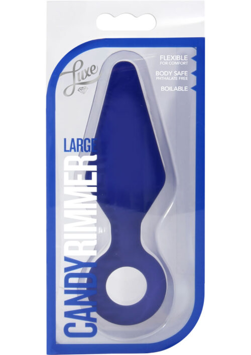 Luxe Candy Rimmer Silicone Butt Plug - Large - Indigo