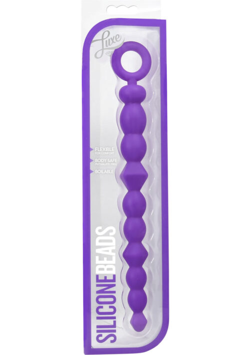 Luxe Silicone Anal Beads - Purple