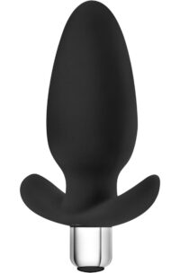 Luxe Little Thumper Silicone Butt Plug- Black